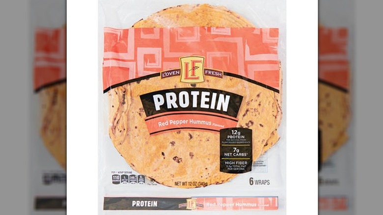 A pack of L'Oven Fresh protein wraps available at Aldi