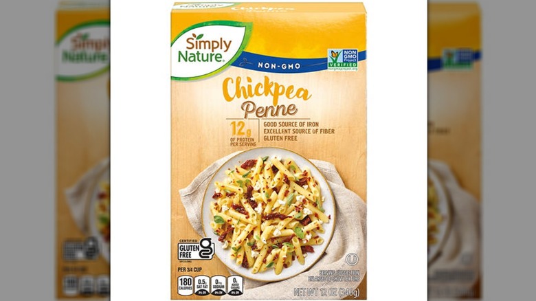 A box of Simply Natura chickpea penne pasta from Aldi
