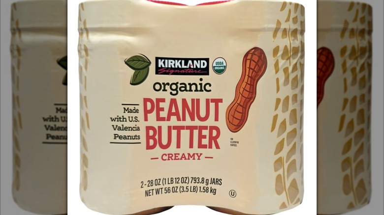 Kirkland Signature Organic Creamy Peanut Butter in 2-pack packaging