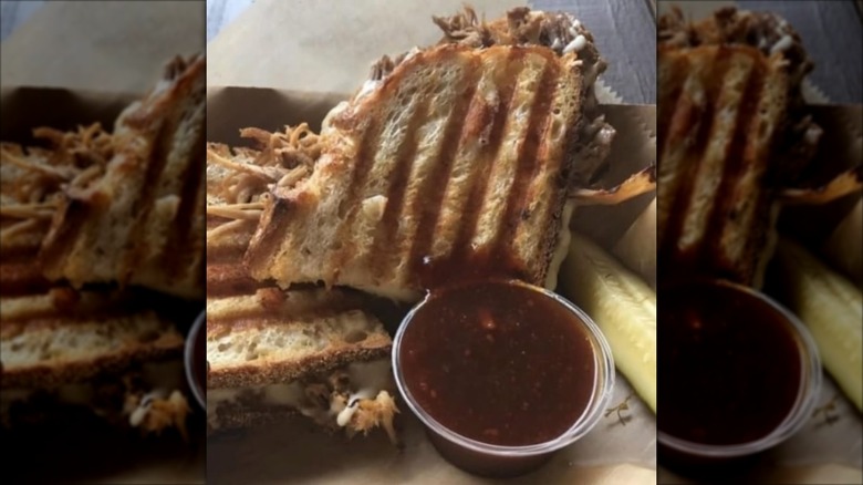 A pulled pork cheese sandwitch from Bittersweet Cafe