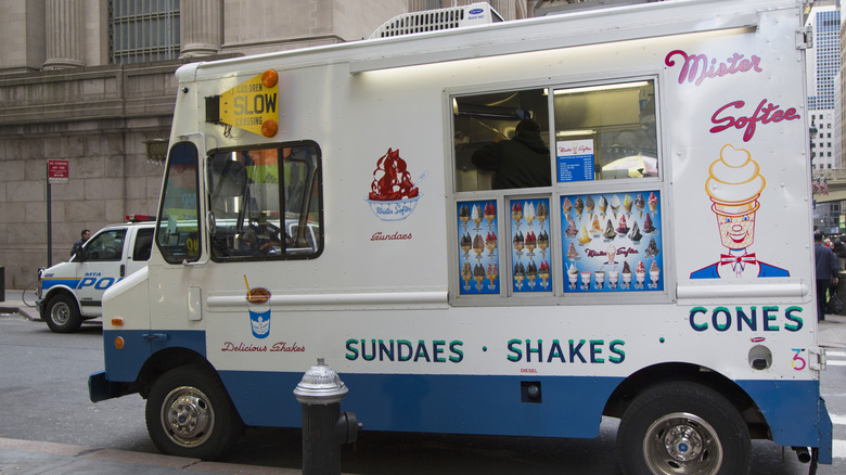 A Mister Softee truck on a New York City street