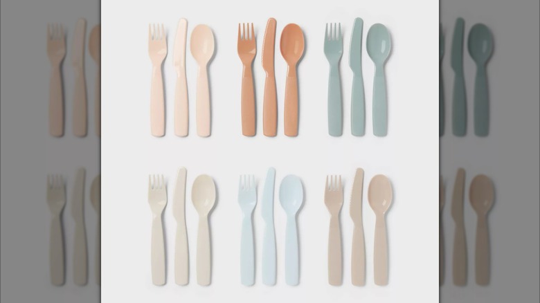Pillowforts' Kids' 18-piece Plastic Flatware set in pastel colors