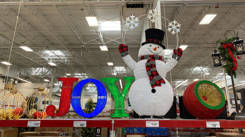 Christmas decorations for sale at Sam's Club
