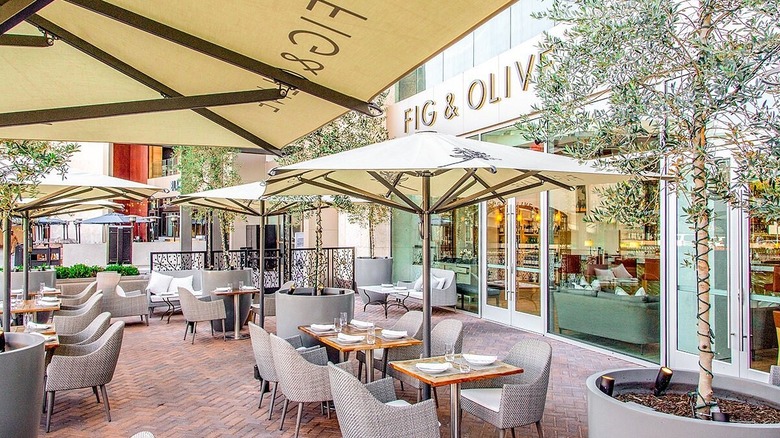 Patio of Fig & Olive restaurant