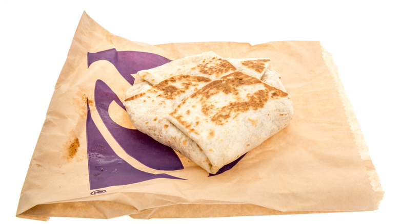 Crunchwrap from Taco Bell on a white background