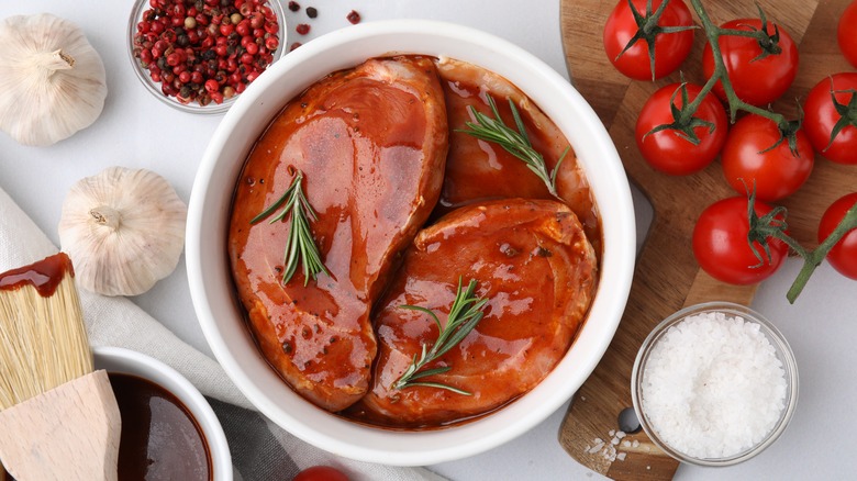 Meat in a marinade