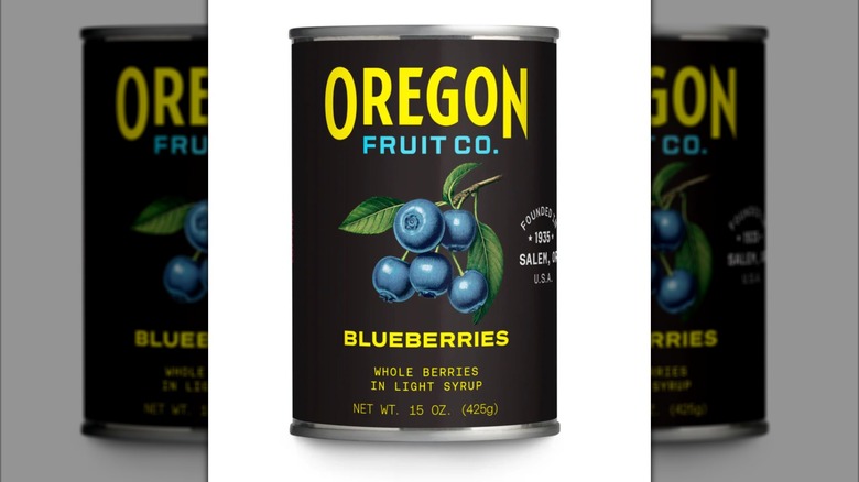 Can of blueberries