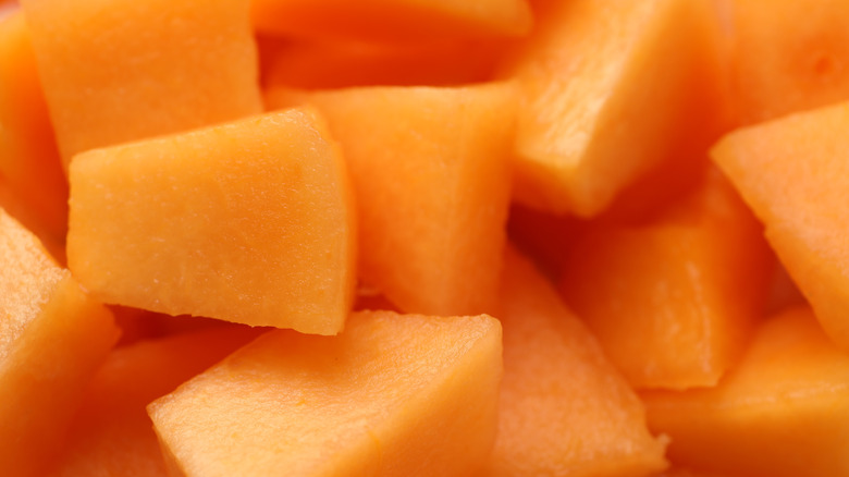 Cubed cantaloupe