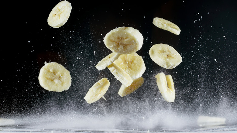 Frozen banana slices