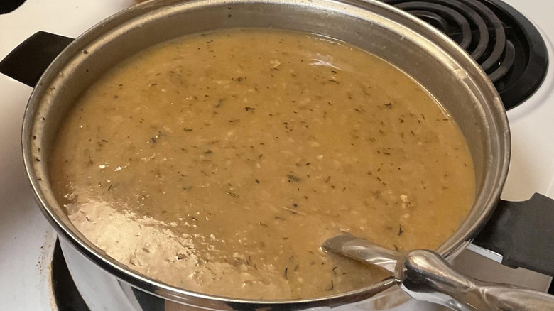 Gravy in a pot