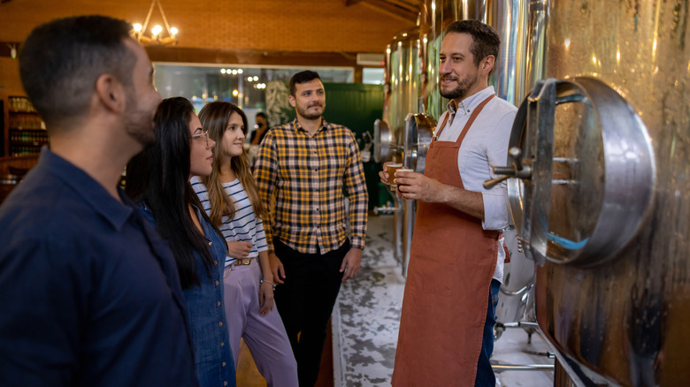 Brewmaster leading a small group tour.