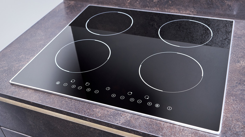 Flat cooktop cooking induction electric built black stove