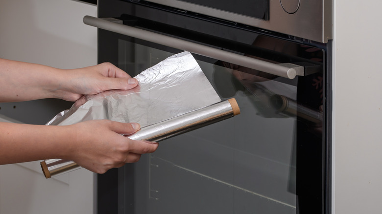 Baking aluminum foil used in the kitchen