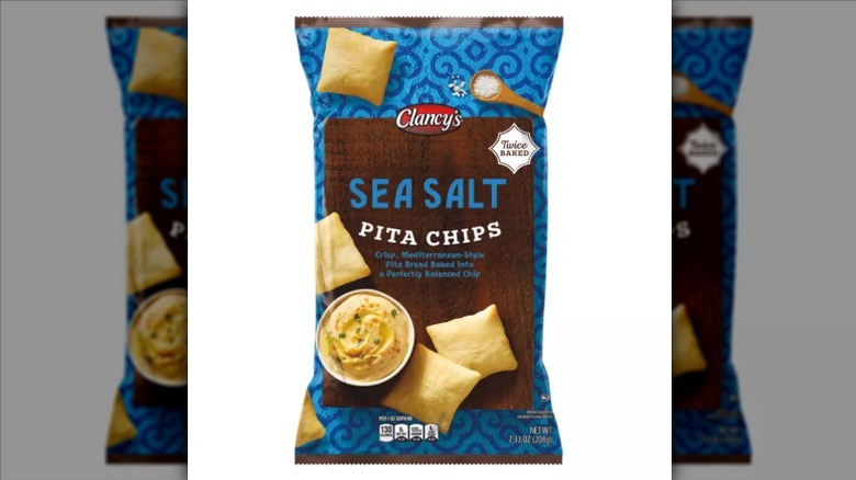 A bag of Clancy's sea salt-flavored pita chips.