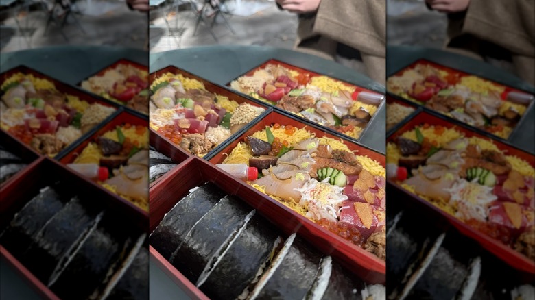 Boxes filled with sushi from Sushi Sho