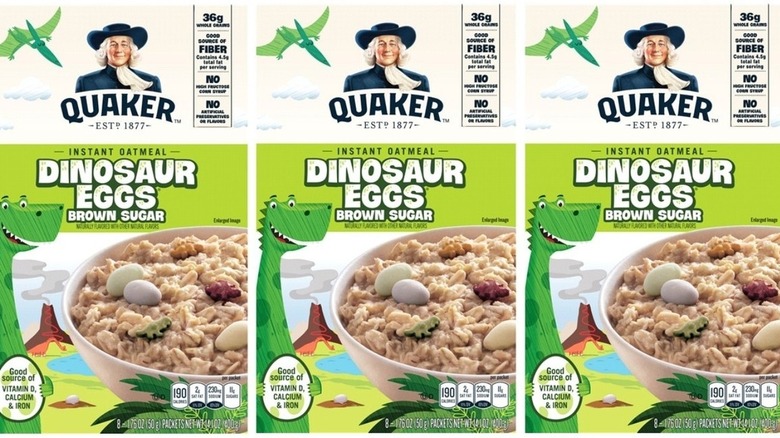 Quaker Dinosaur Eggs instant oatmeal box