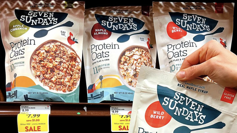Row of Seven Sundays oatmeal bags