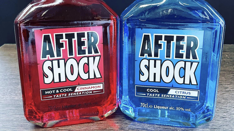 Bottles of cinnamon and citrus Aftershock