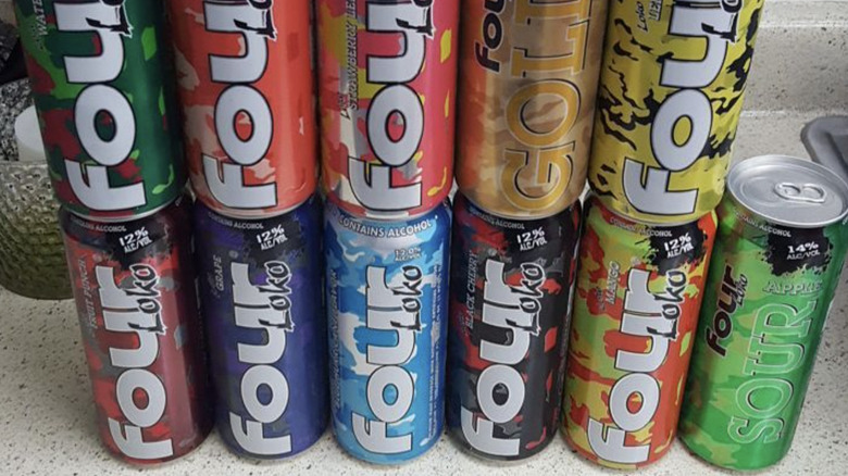Stacks of cans of Four Loko