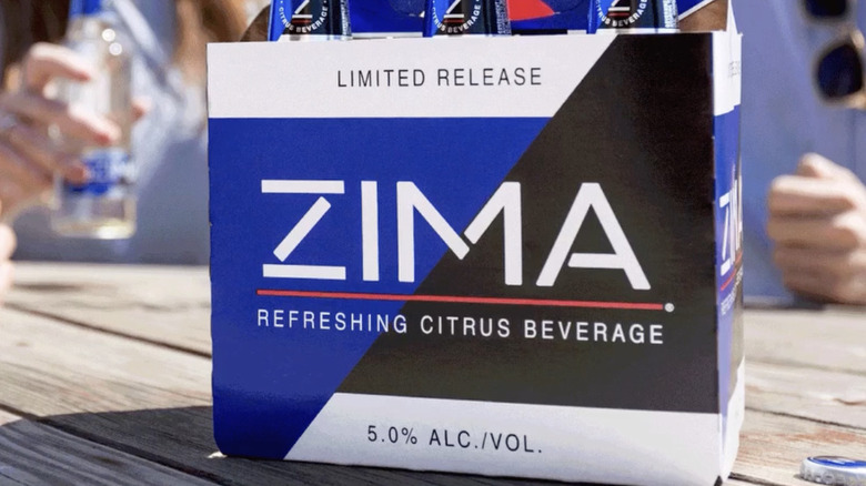 Six-pack bottles of Zima from Zima commercial