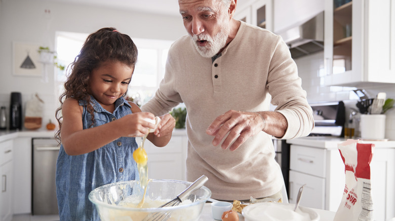 Family cooking together