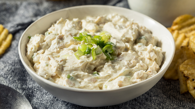 A bowl of clam dip