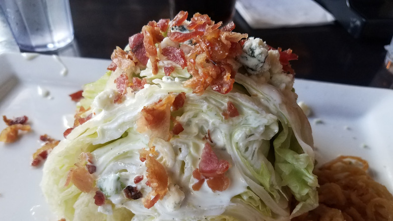 Wedge salad with bleu cheese dressing