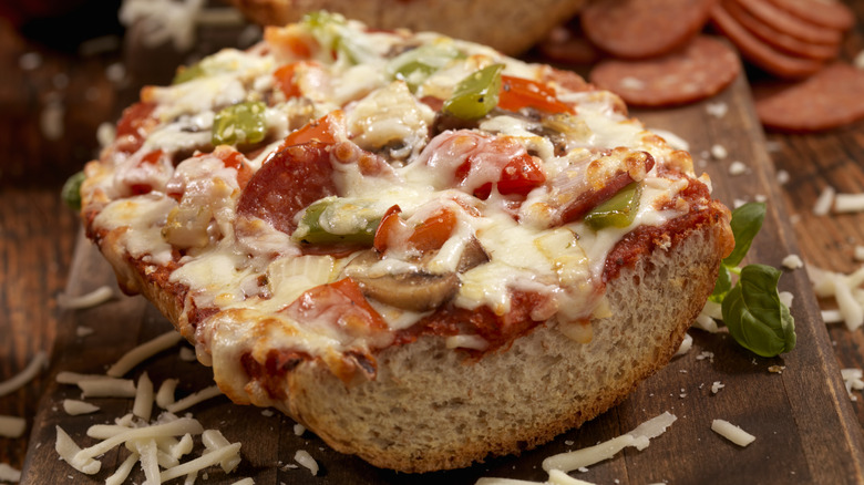 Pizza made with French bread