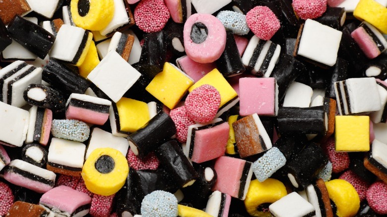 A pile of Liquorice Allsorts