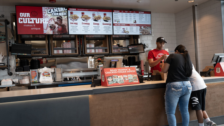 Customers place orders at Raising Cane's