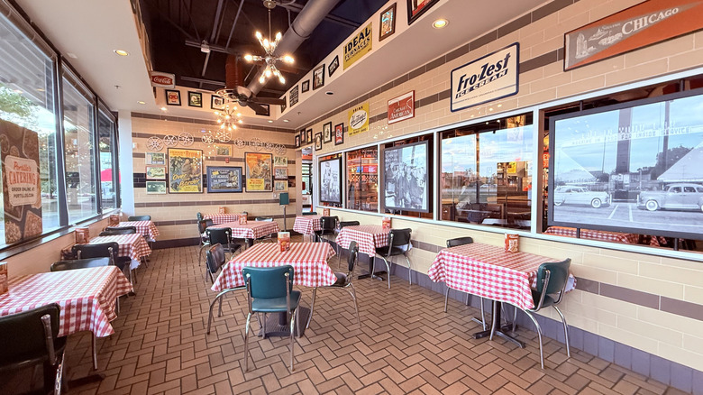 Interior of Portillo's restaurant