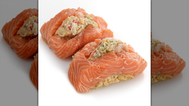 Santa Monica Seafood Atlantic salmon with seafood stuffing