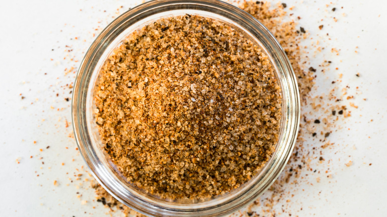 A glass bowl of Cajun seasoning blend