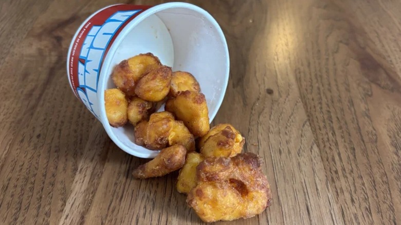 A container of Sheetz fried cheese curds
