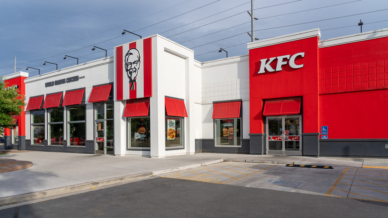 The outside of a KFC