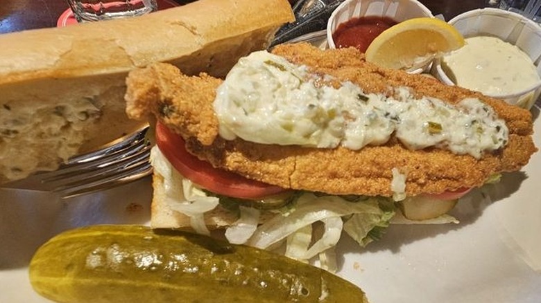 Pappadeaux Seafood Kitchen catfish po-boy.