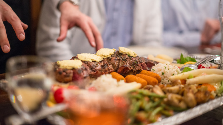 Steak with side dishes