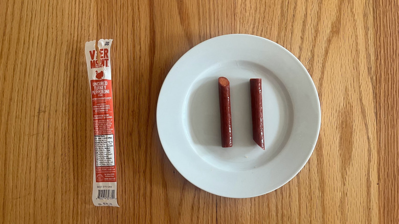 A package of Vermont Smoke and Cure pepperoni turkey stick