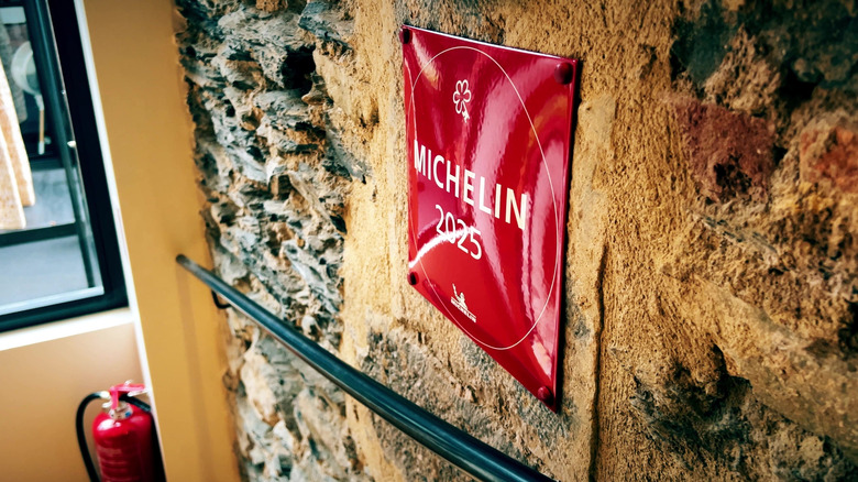 Michelin Key 2025 hotel distinction plaque on wall