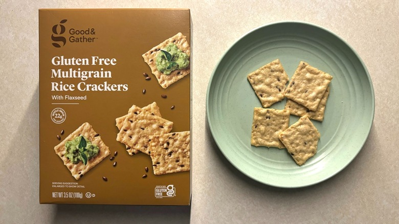 Good & Gather Gluten-Free Multigrain with Flax Rice Crackers with box