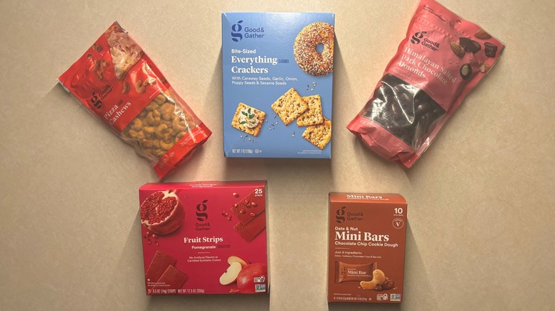 Good & Gather snacks laid on the counter