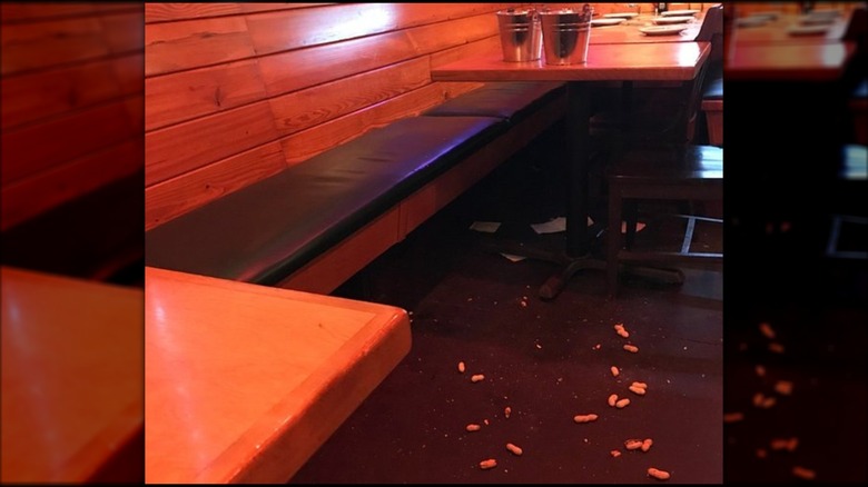 Dirty floor at a Texas Roadhouse, mirrored