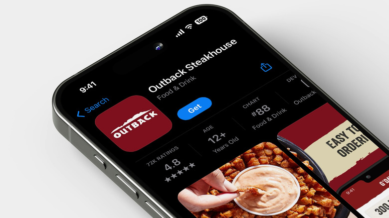 A smartphone showing the Outback Steakhouse app