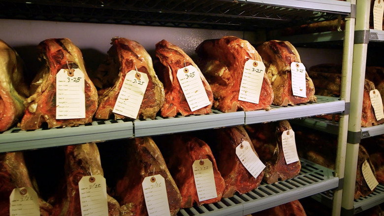 The Capital Grille dry aging room