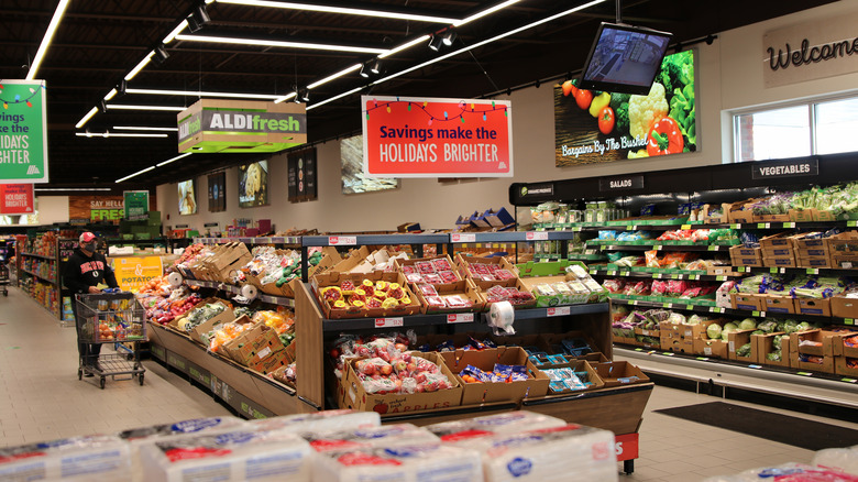 Interior of an Aldi store