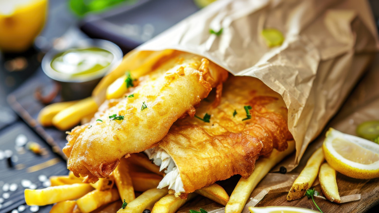 Fish fried in batter