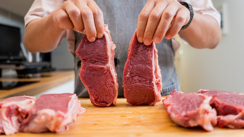 Raw steak