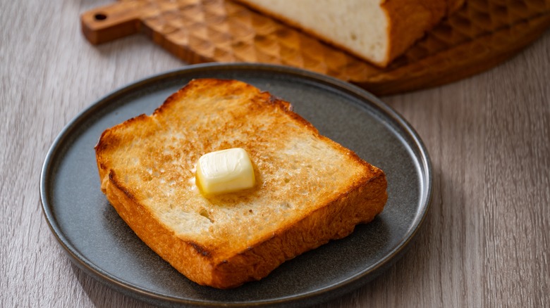 Slice of toast with butter