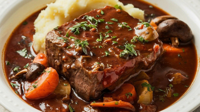 Pot roast with lots of gravy