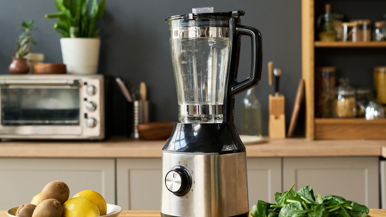 A blender on a kitchen table